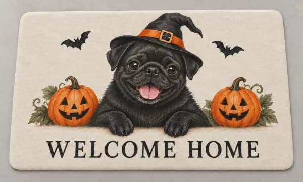 Halloween Welcome Home personalized indoor mat example