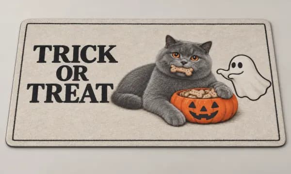 Trick or Treat personalized indoor mat example