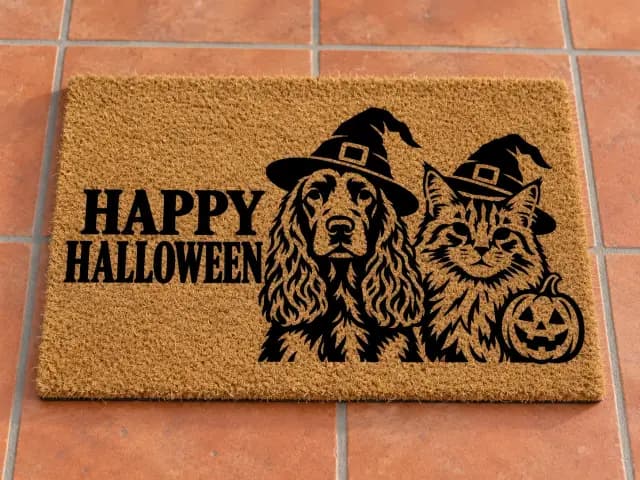 Pumpkin Companion personalized outdoor mat example